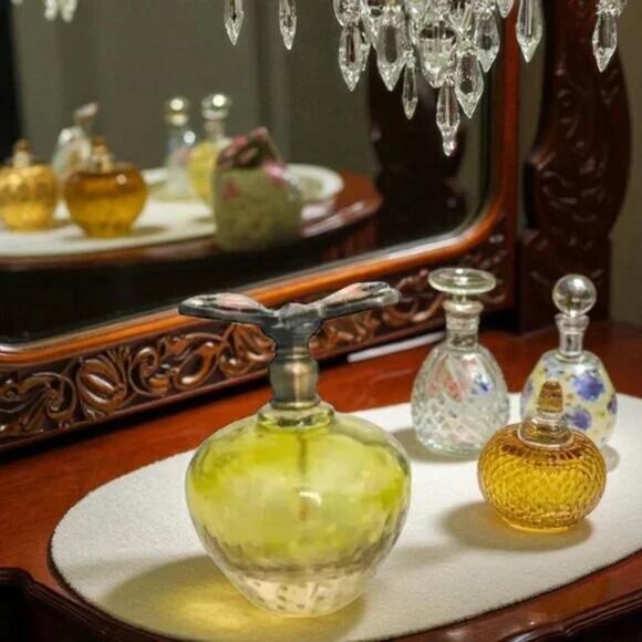 Vintage Dragonfly Glass Jeweled Perfume Bottle - Picture 4 of 7